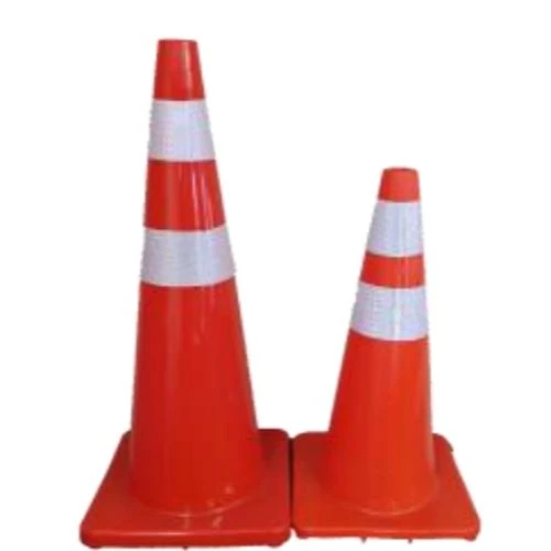 Soft Orange PVC Traffic Cone with reflective tape 450mm